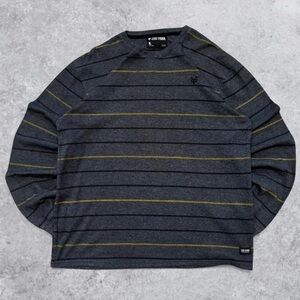 Zoo York Y2K Charcoal and Mustard Long Sleeve Thermal Knig Shirt